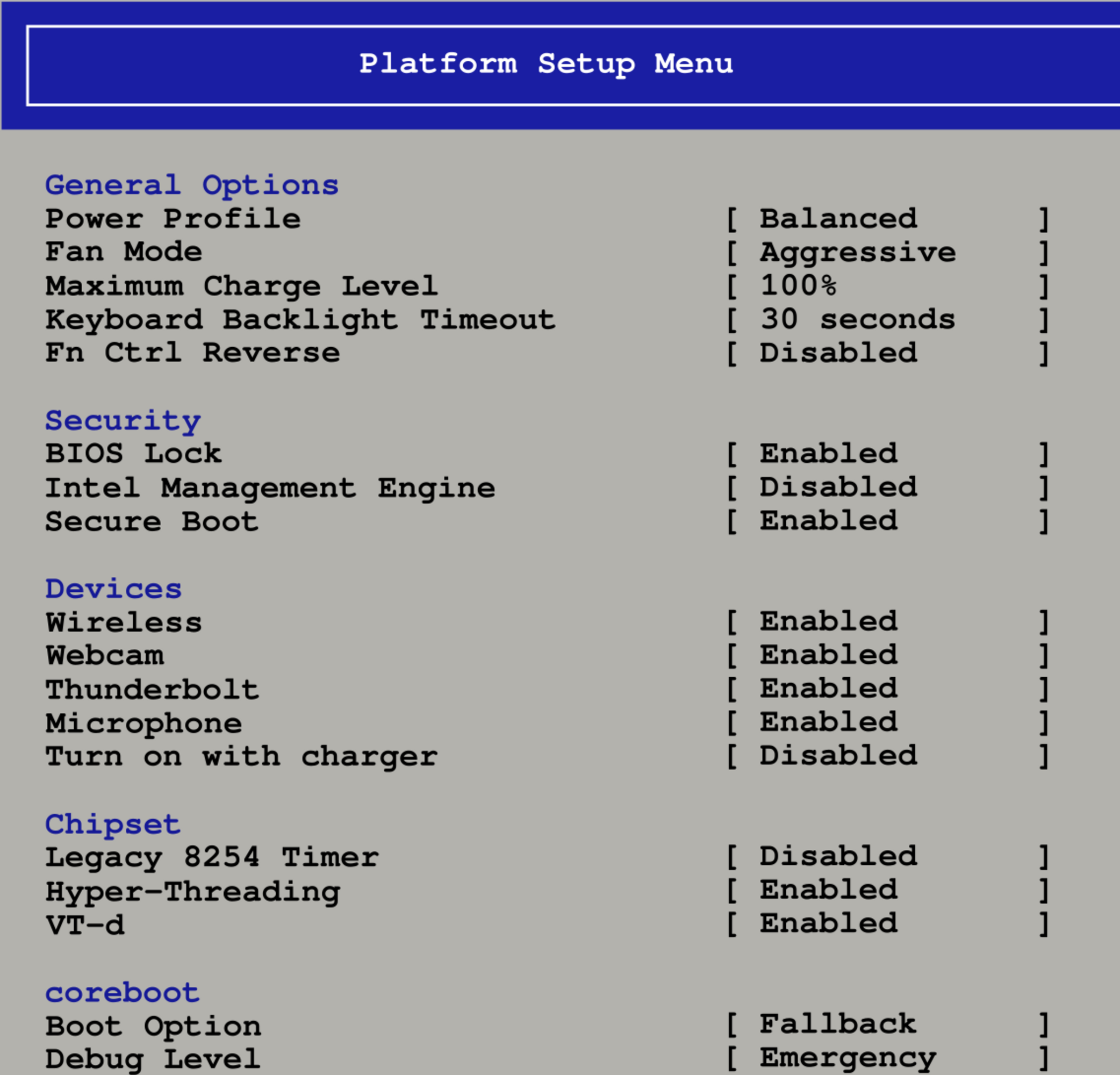 coreboot CFR Menu CFR Menu in coreboot